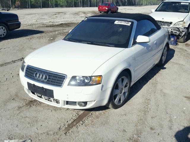 WAUAC48H25K007604 - 2005 AUDI A4 1.8 CAB WHITE photo 2