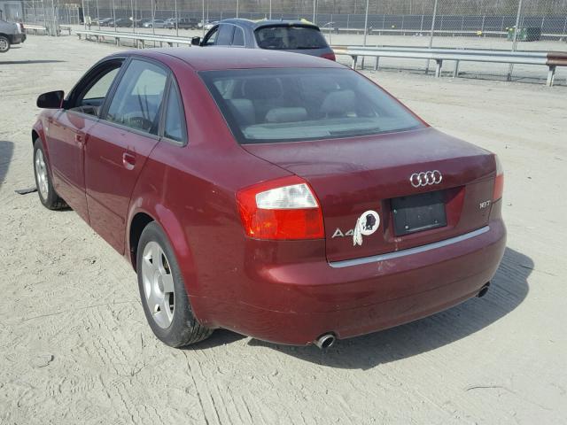 WAUJC68E04A236191 - 2004 AUDI A4 1.8T MAROON photo 3