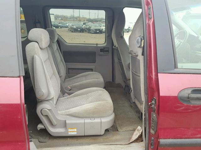 2FMZA51624BA32968 - 2004 FORD FREESTAR S RED photo 6