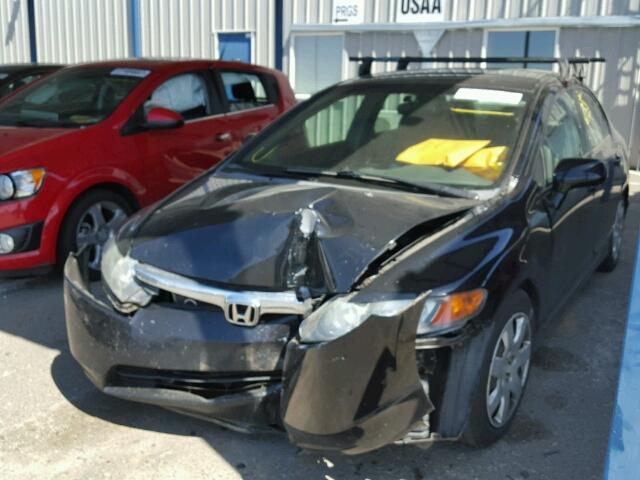 1HGFA16598L031565 - 2008 HONDA CIVIC LX BLACK photo 2