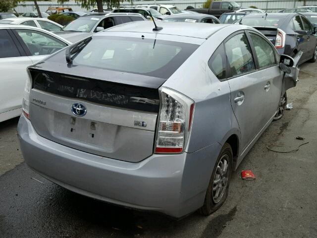 JTDKN3DU1B5242259 - 2011 TOYOTA PRIUS SILVER photo 4