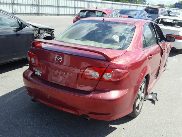 1YVHP80D845N18702 - 2004 MAZDA 6 S RED photo 4