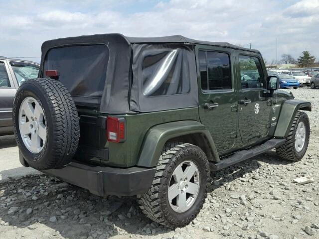 1J4GB59107L142207 - 2007 JEEP WRANGLER S 绿色 照片 4