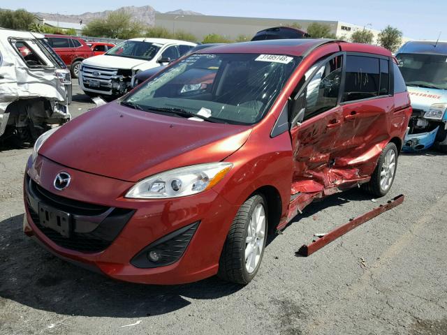 JM1CW2CL0E0165616 - 2014 MAZDA 5 TOURING RED photo 2