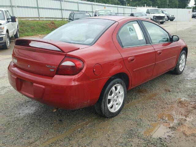 1B3ES56C95D278119 - 2005 DODGE NEON SXT RED photo 4