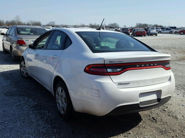 1C3CDFAA1GD750607 - 2016 DODGE DART SE WHITE photo 3