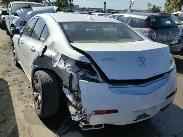 19UUA96249A003343 - 2009 ACURA TL WHITE photo 3