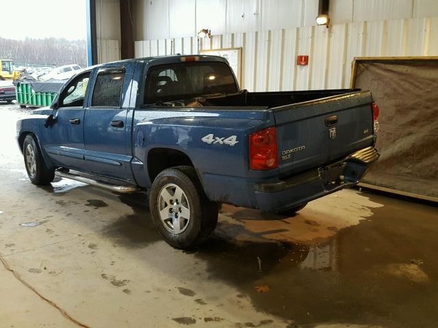 1D7HW48K26S664902 - 2006 DODGE DAKOTA QUA BLUE photo 3