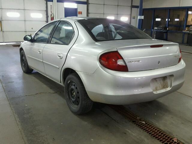 1B3ES46C82D527497 - 2002 DODGE NEON SE SILVER photo 3