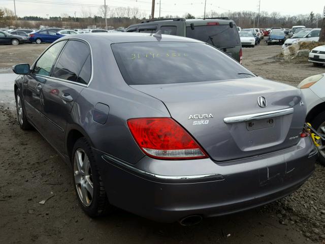 JH4KB16545C017285 - 2005 ACURA RL GRAY photo 3