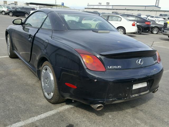 JTHFN48Y520013423 - 2002 LEXUS SC 430 BLACK photo 3