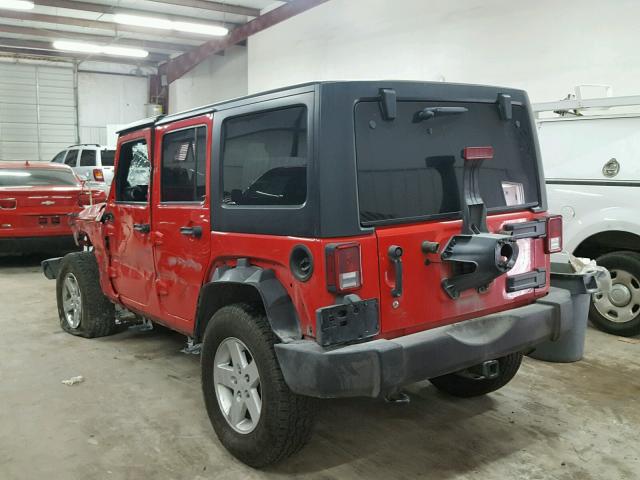 1C4BJWDG3EL319771 - 2014 JEEP WRANGLER U RED photo 3