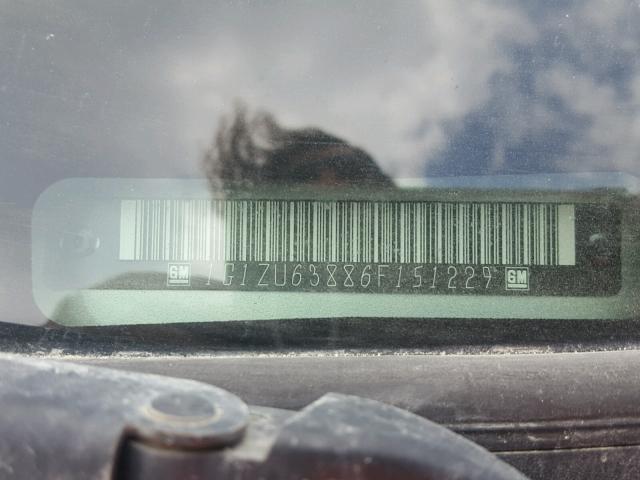 1G1ZU63886F151229 - 2006 CHEVROLET MALIBU MAX SILVER photo 10