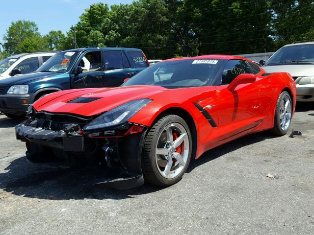 1G1YB2D79E5112217 - 2014 CHEVROLET CORVETTE S RED photo 2