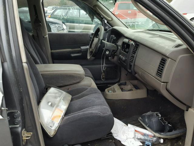 1D7HL48X43S146306 - 2003 DODGE DAKOTA QUA GRAY photo 5