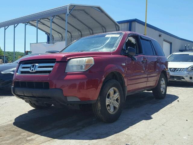 5FNYF18166B018615 - 2006 HONDA PILOT LX MAROON photo 2