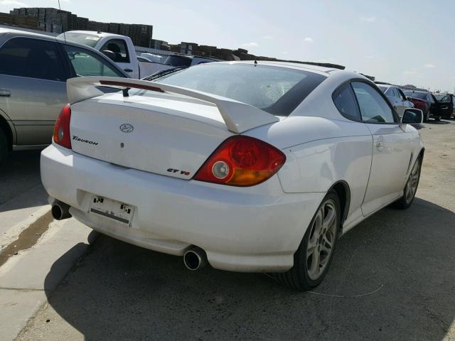 KMHHN65F74U125219 - 2004 HYUNDAI TIBURON GT WHITE photo 4