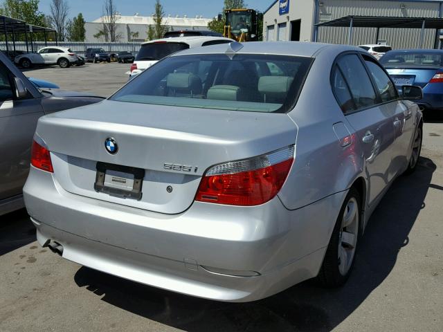 WBANE53507CW67765 - 2007 BMW 525 I SILVER photo 4