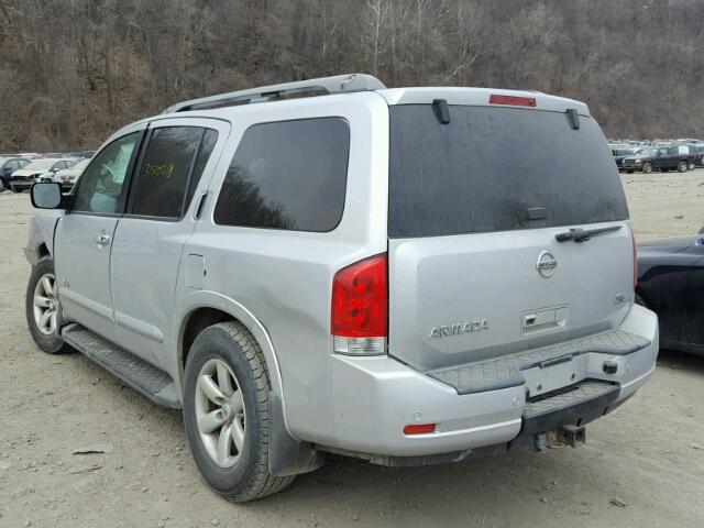 5N1AA08C48N633241 - 2008 NISSAN ARMADA SE SILVER photo 3