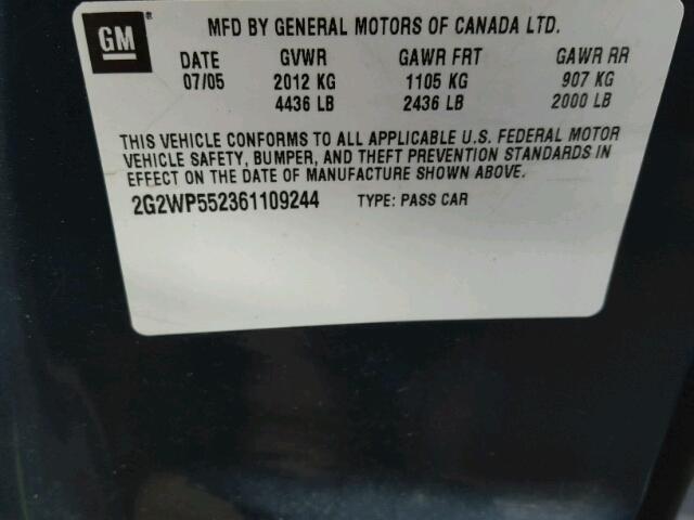 2G2WP552361109244 - 2006 PONTIAC GRAND PRIX Boz foto 10