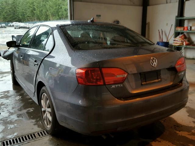 3VWDX7AJ5DM411004 - 2013 VOLKSWAGEN JETTA SE GRAY photo 3