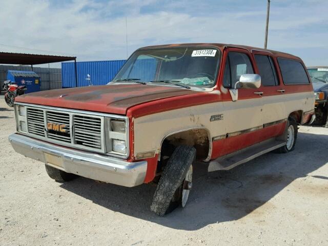 1G5GK26M3FF520642 - 1985 GMC SUBURBAN K RED photo 2