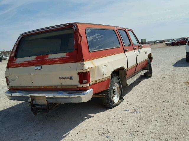 1G5GK26M3FF520642 - 1985 GMC SUBURBAN K RED photo 4