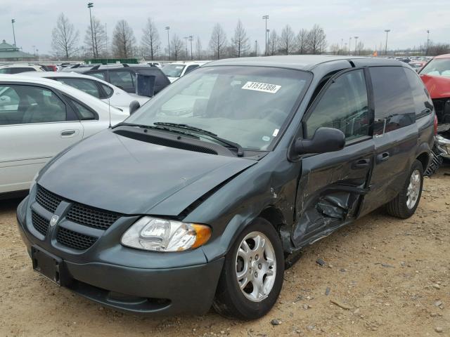 1D4GP25R73B271355 - 2003 DODGE CARAVAN SE GREEN photo 2