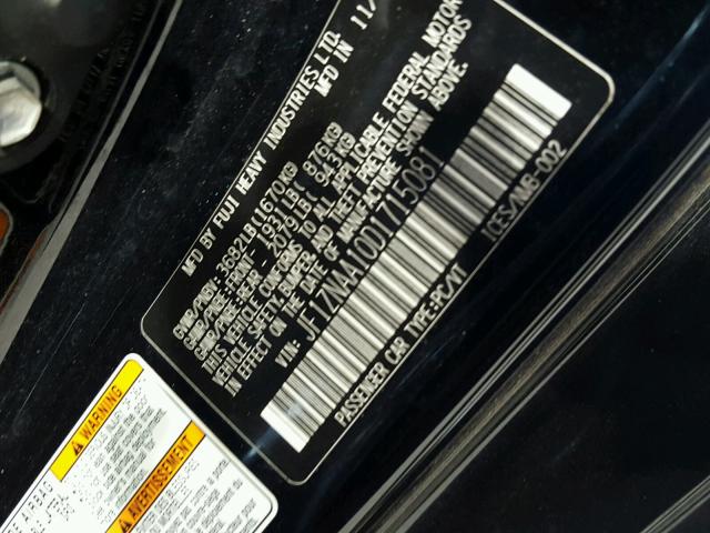 JF1ZNAA10D1715081 - 2013 TOYOTA SCION FR-S BLACK photo 10