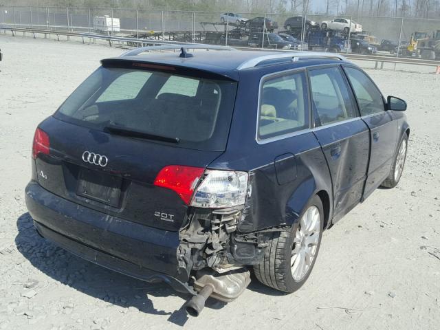 WAUKF78E38A131121 - 2008 AUDI A4 2.0T AV BLUE photo 4