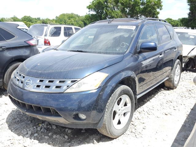 JN8AZ08T65W328363 - 2005 NISSAN MURANO SL BLUE photo 2