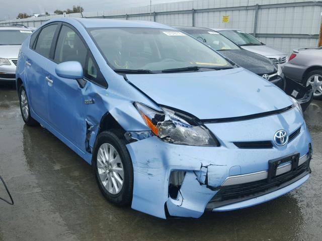 JTDKN3DP7D3036968 - 2013 TOYOTA PRIUS PLUG BLUE photo 1