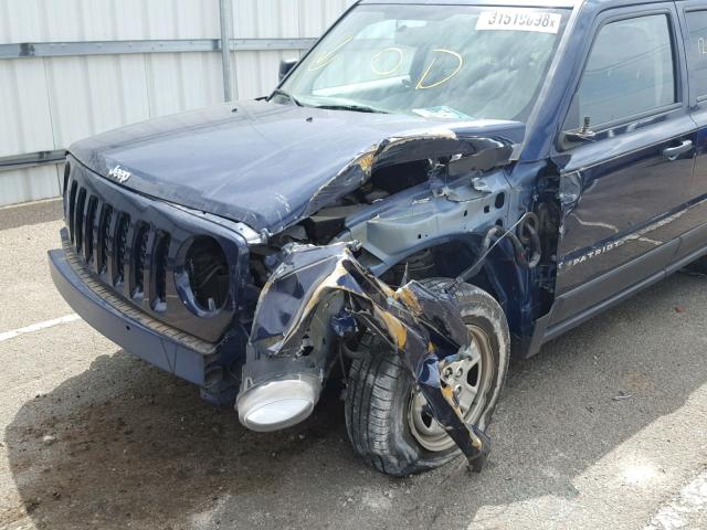 1C4NJPBB6GD576236 - 2016 JEEP PATRIOT SP BLUE photo 9