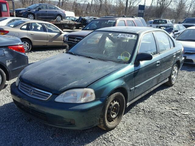 2HGEJ6610XH514119 - 1999 HONDA CIVIC BASE GREEN photo 2