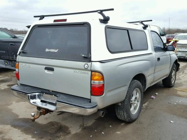 5TENL42N31Z768148 - 2001 TOYOTA TACOMA SILVER photo 4