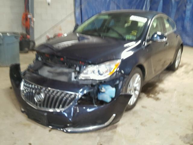 2G4GN5EX3E9309988 - 2014 BUICK REGAL PREM BLUE photo 2