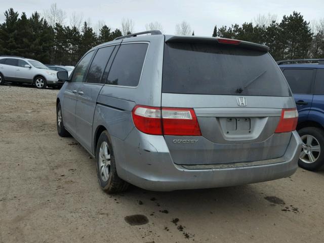 5FNRL38657B101426 - 2007 HONDA ODYSSEY EX BLUE photo 3