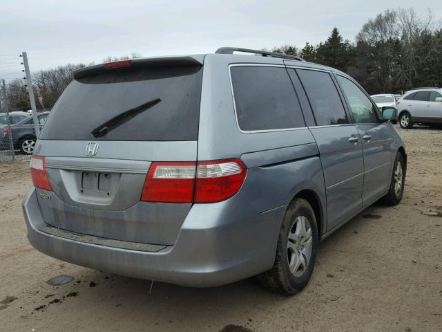 5FNRL38657B101426 - 2007 HONDA ODYSSEY EX BLUE photo 4