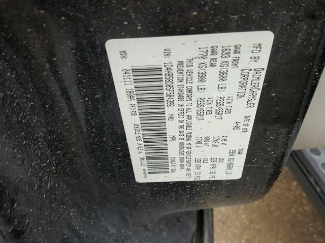 1D4HB58D85F584396 - 2005 DODGE DURANGO LI BLACK photo 10