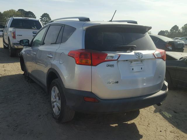 2T3ZFREV2EW114826 - 2014 TOYOTA RAV4 LE SILVER photo 3