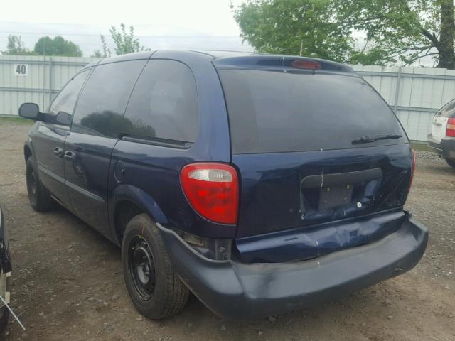 1C4GJ25B51B275578 - 2001 CHRYSLER VOYAGER BLUE photo 3