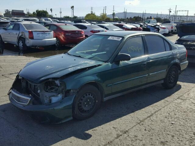 2HGEJ661XXH545796 - 1999 HONDA CIVIC BASE GREEN photo 2