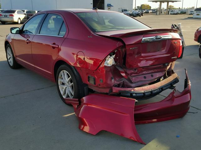 3FAHP0JG3CR335175 - 2012 FORD FUSION SEL RED photo 3