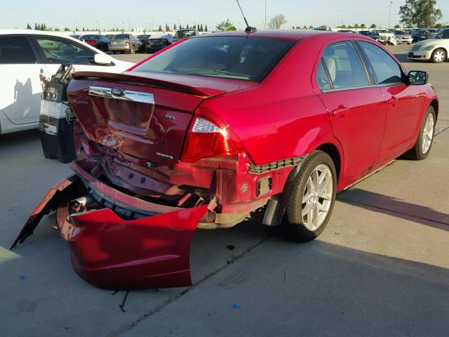 3FAHP0JG3CR335175 - 2012 FORD FUSION SEL RED photo 4