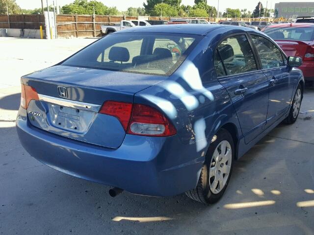 1HGFA16549L017946 - 2009 HONDA CIVIC LX BLUE photo 4