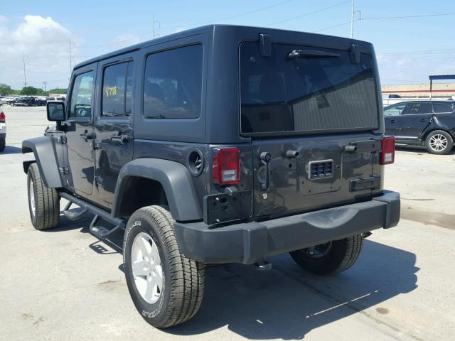 1C4BJWDG8HL551447 - 2017 JEEP WRANGLER U GRAY photo 3