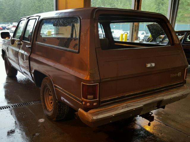 1GNER16K2HF160133 - 1987 CHEVROLET SUBURBAN R BROWN photo 3