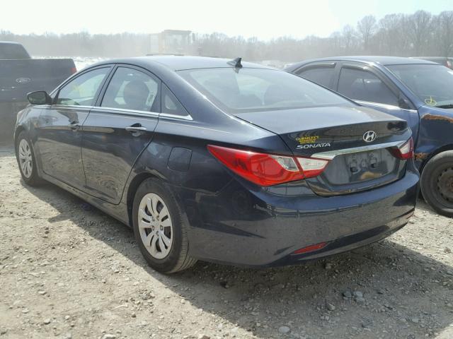 5NPEB4ACXBH112584 - 2011 HYUNDAI SONATA GLS BLUE photo 3