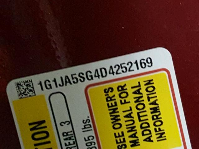 1G1JA5SG4D4252169 - 2013 CHEVROLET SONIC LS 红色 照片 10