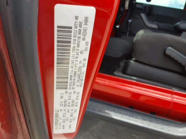 1C4AJWAG6EL222354 - 2014 JEEP WRANGLER S RED photo 10